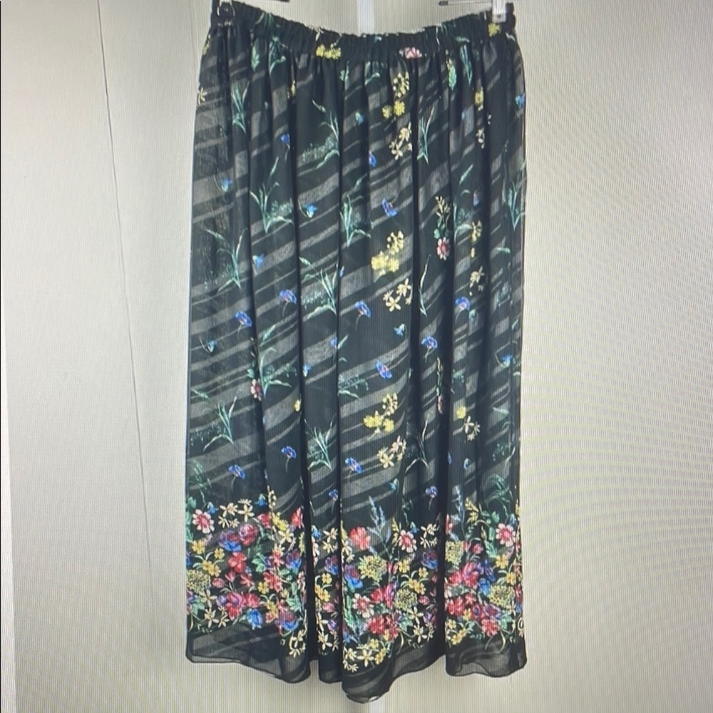 Floral Black Skirt
